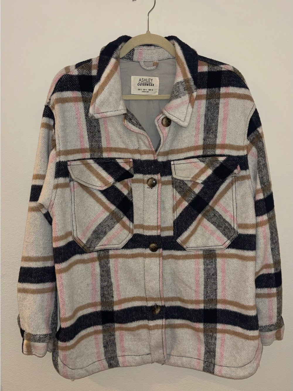Pink Plaid Shacket Jacket